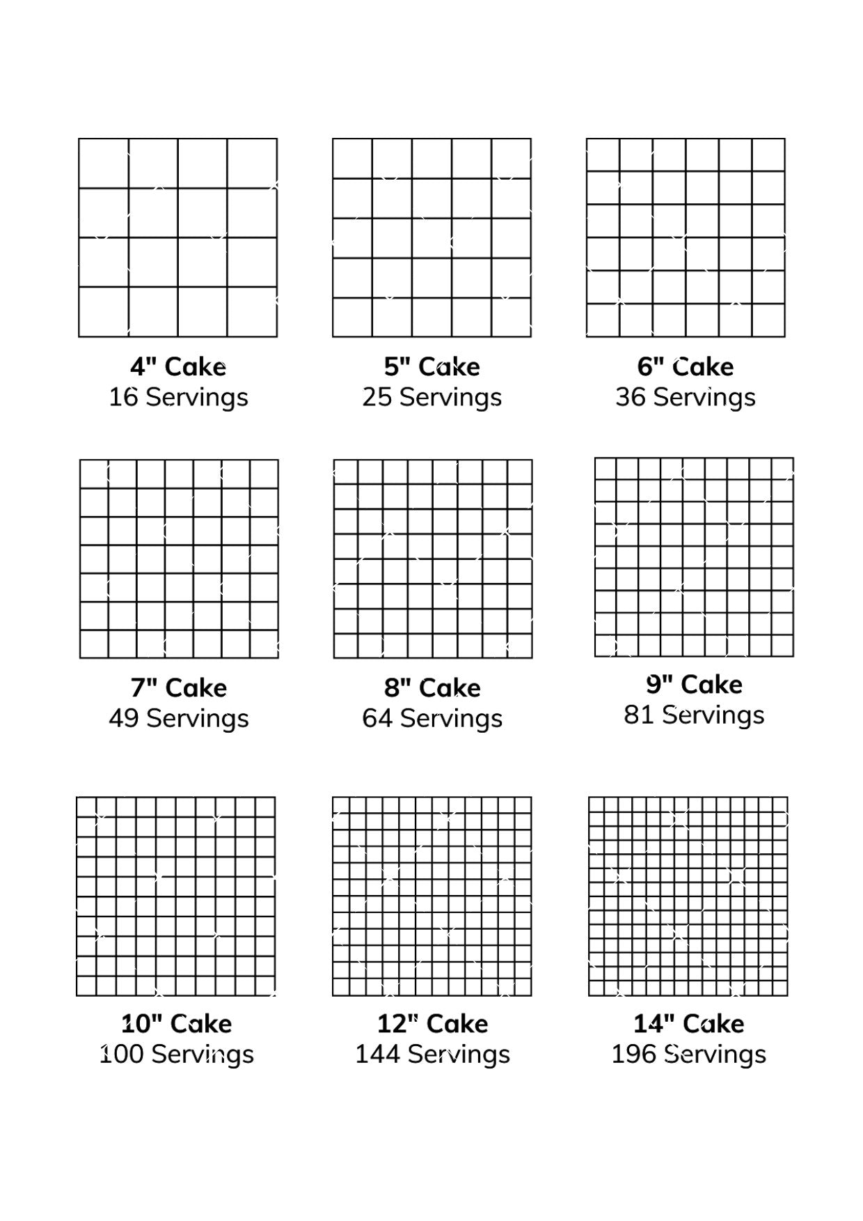 1"X1" Cake Cutting Guide Stickers - Round & Square