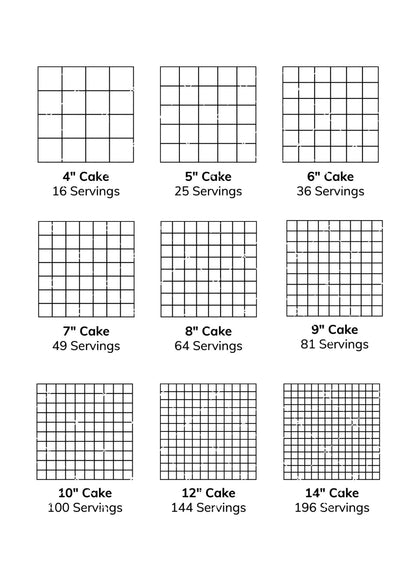 1"X1" Cake Cutting Guide Stickers - Round & Square