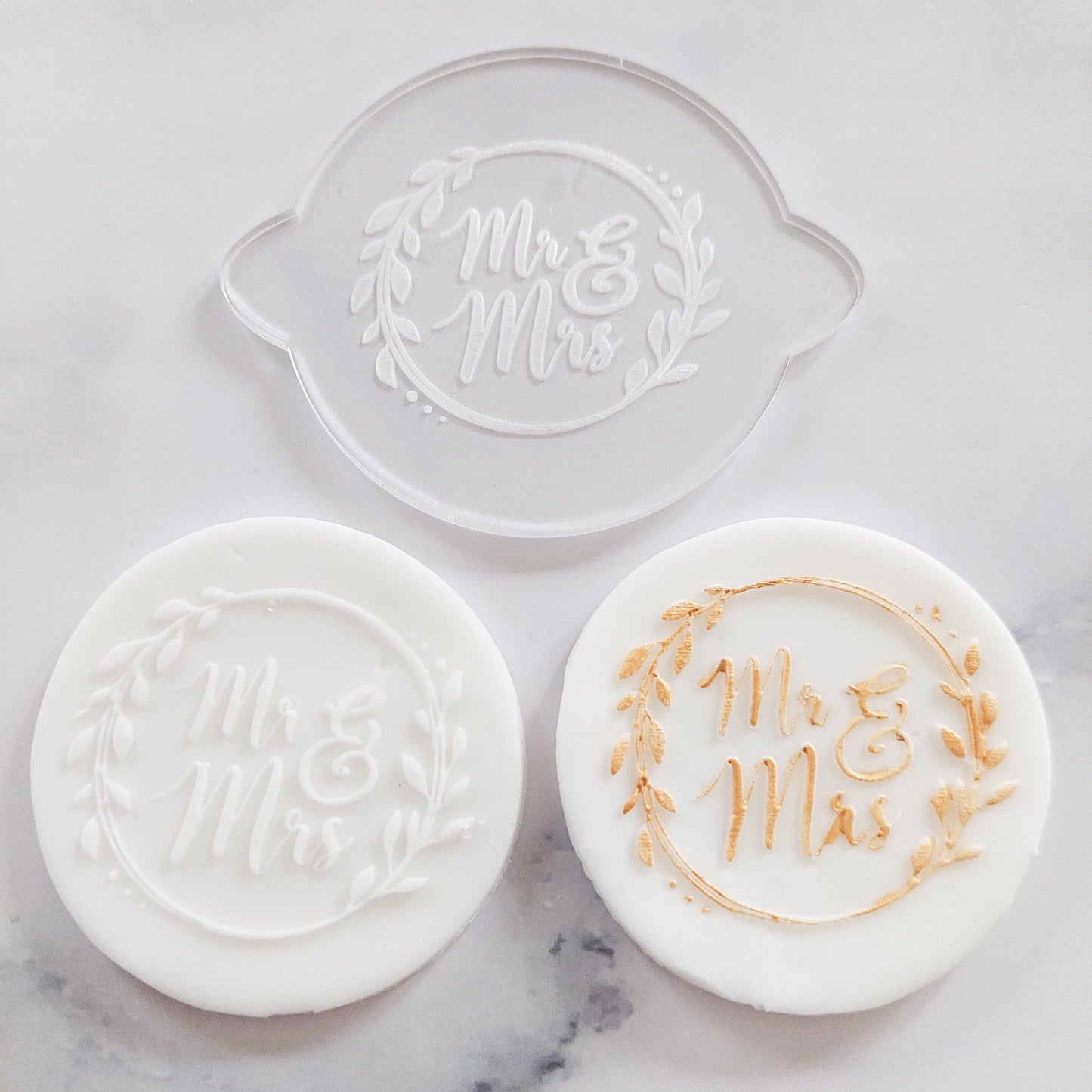 Floral Mr & Mrs Debosser Stamp