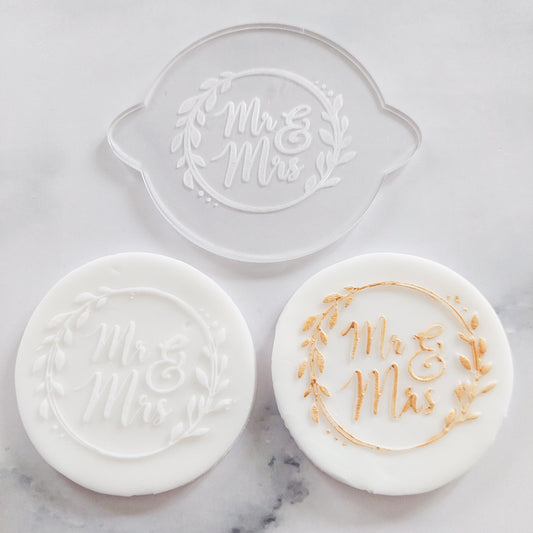 Floral Mr & Mrs Debosser Stamp