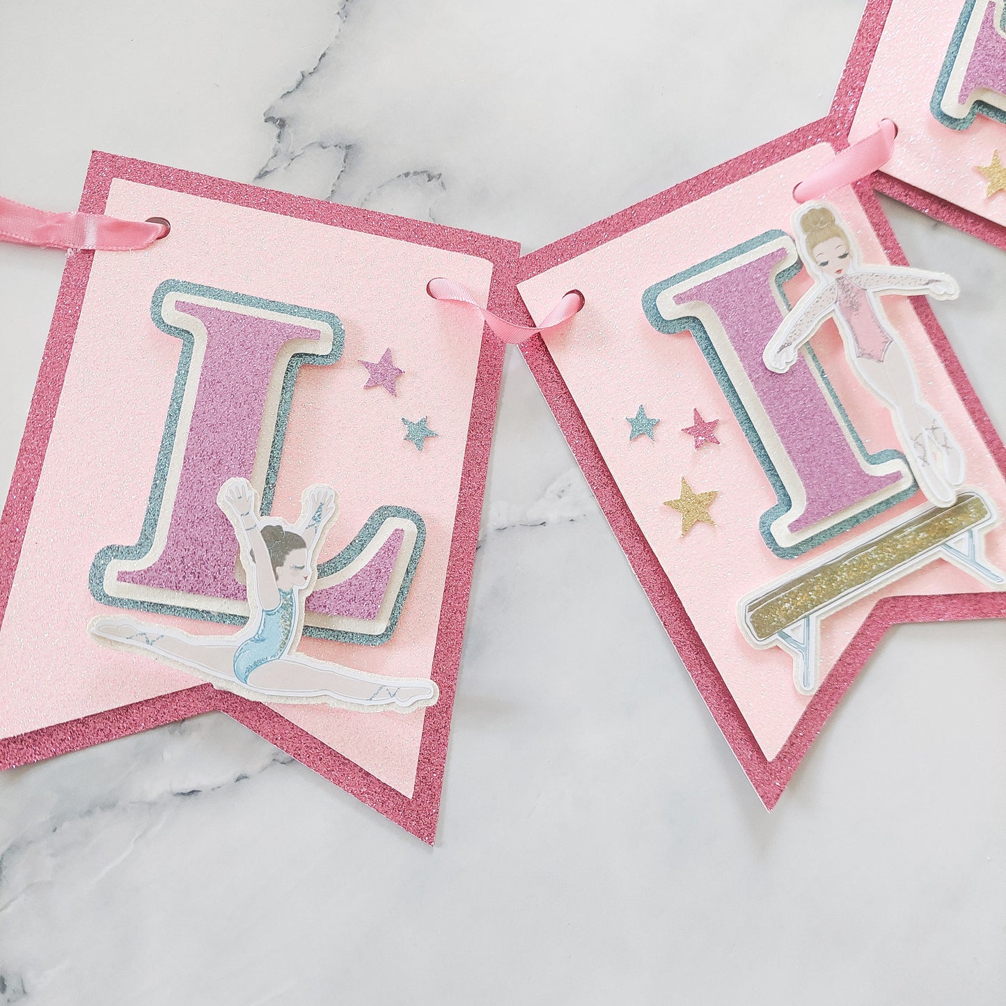 Gymnastics Glitter Card Banner