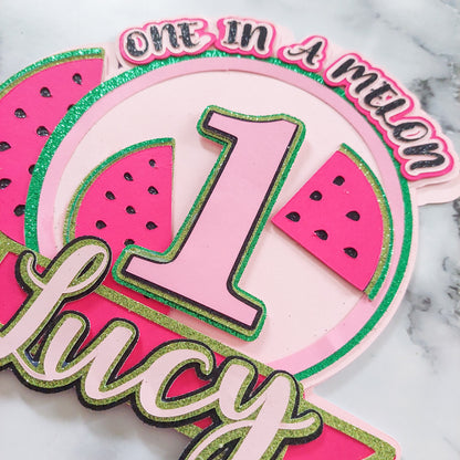 One in a melon Card Cake Topper