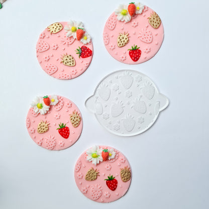 Two Sweet Strawberry Debosser Stamps