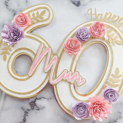 Floral Number Cake Topper