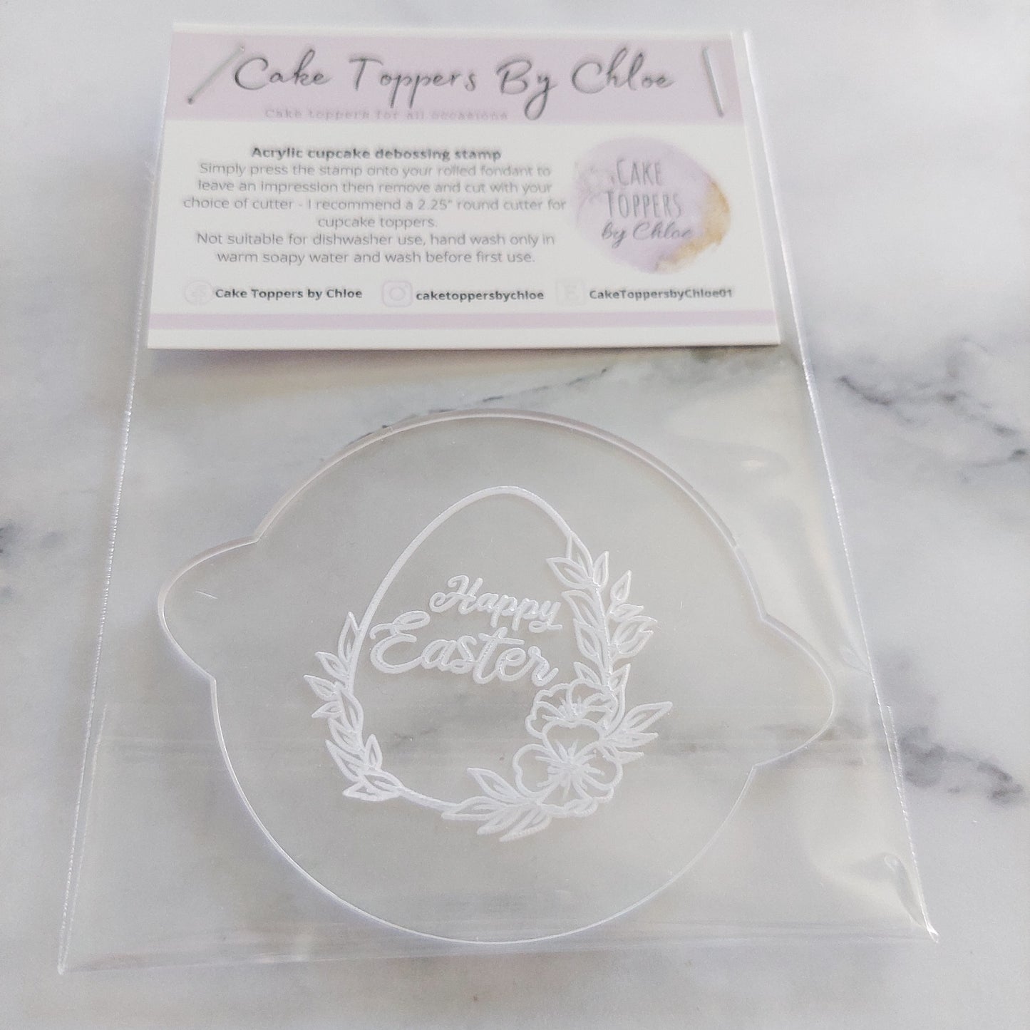 Happy Easter Floral Egg Debosser Stamp