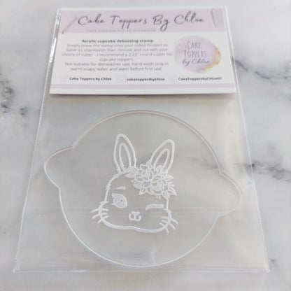 Floral Bunny Debosser Stamp