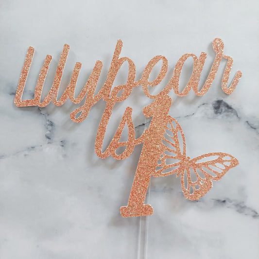 Cake Topper Font #8 with butterfly