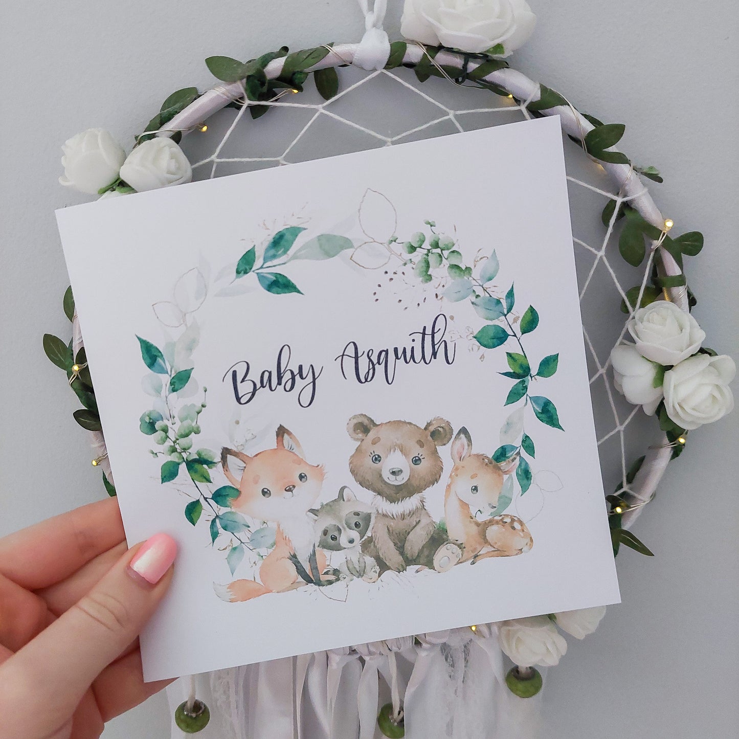 Woodland Animal Baby Printed Card