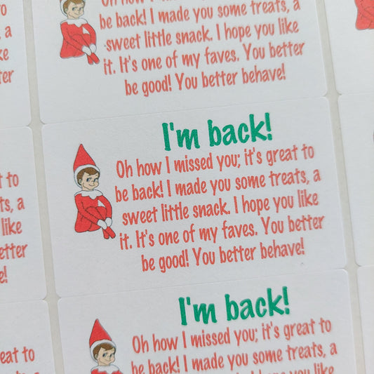 I'm back! Elf Poem Stickers