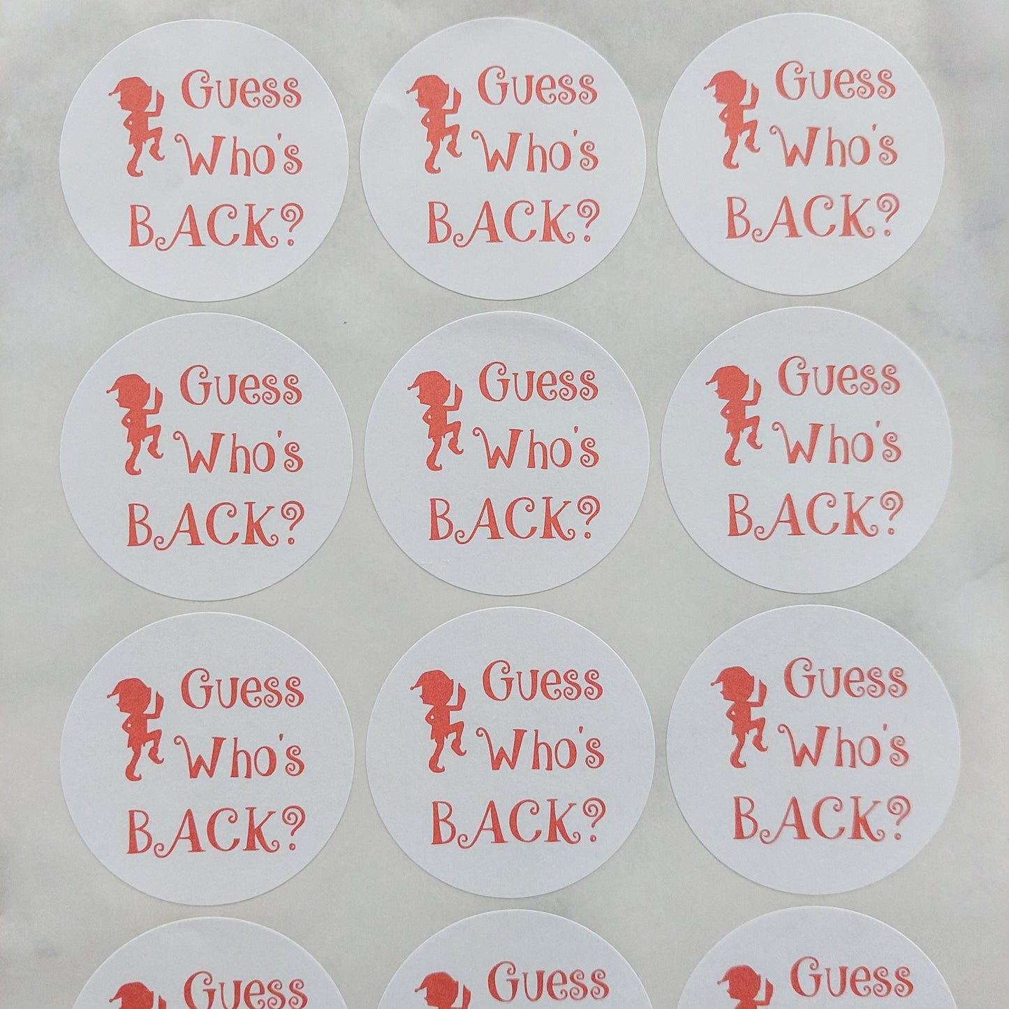 Guess Who's Back? Elf Stickers