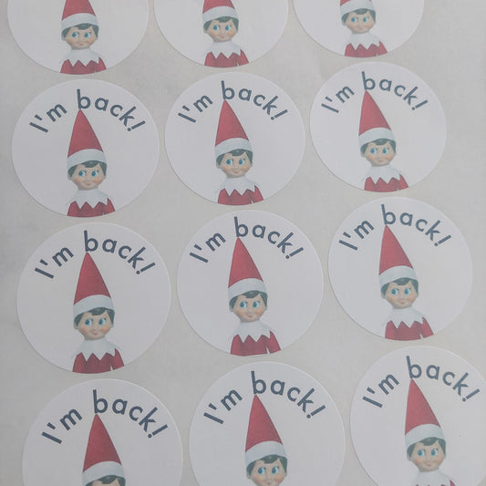 I'm Back Elf Stickers