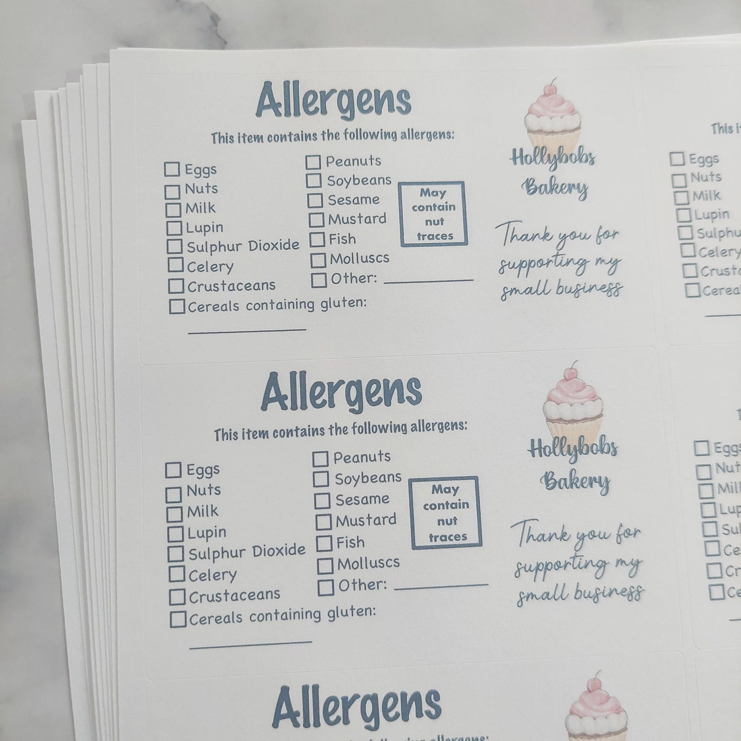 Allergen Stickers