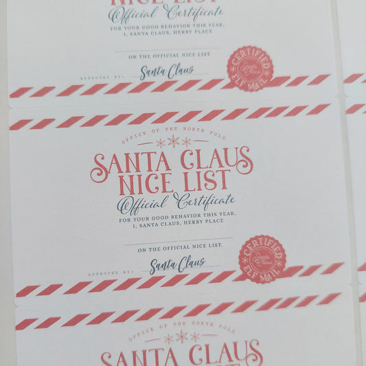 Santa's Nice List Stickers