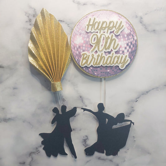 Dancing themed cake topper set