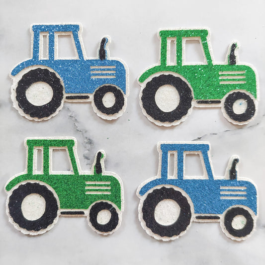 Glitter Card Tractor Cupcake Toppers