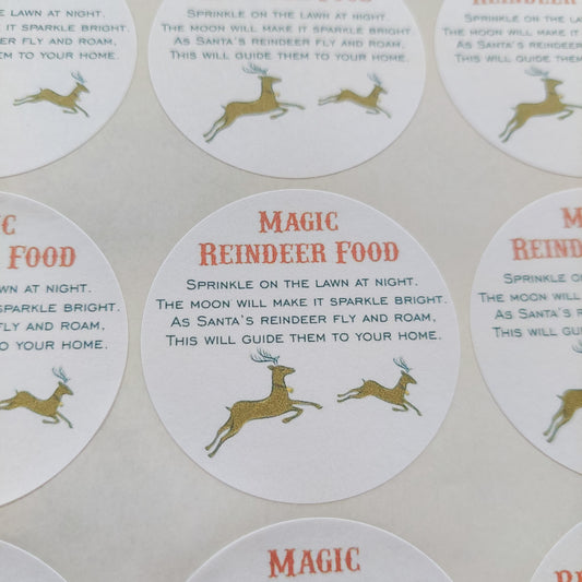 Reindeer Food Stickers