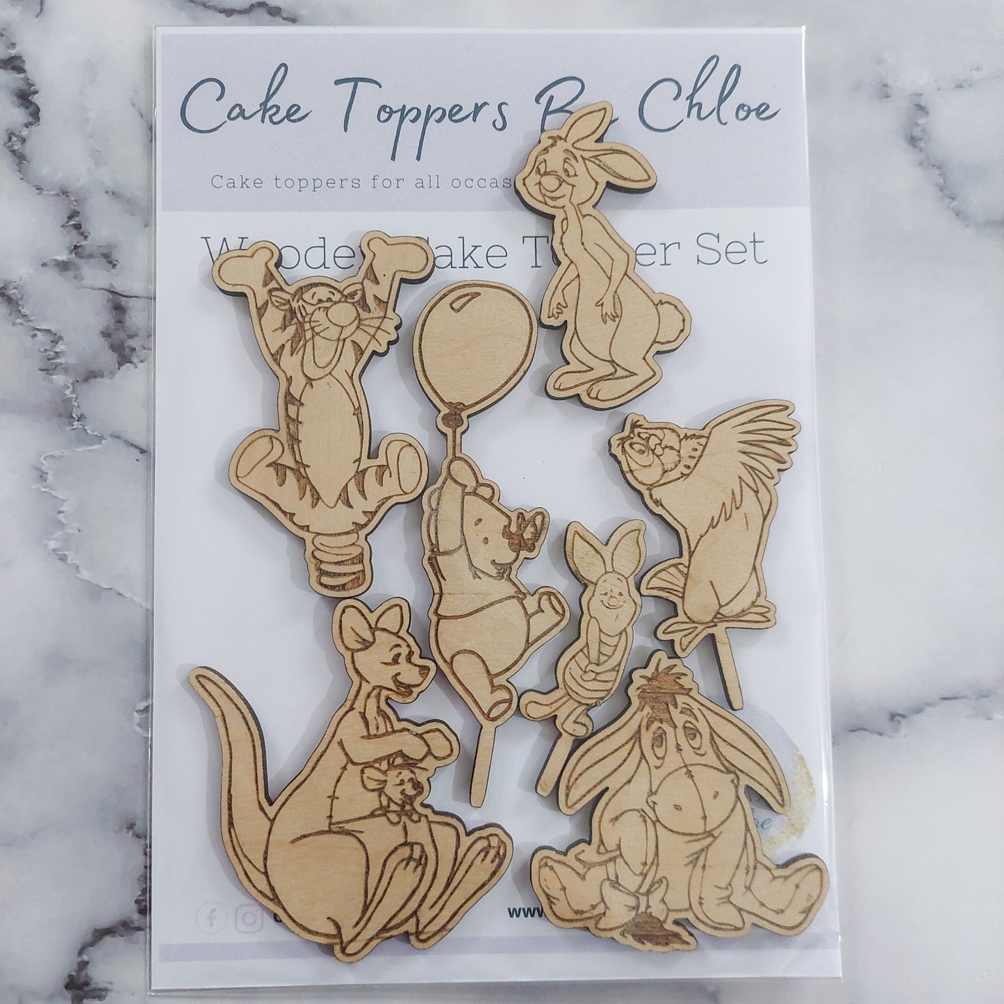 Winnie Wooden Cake Topper Set