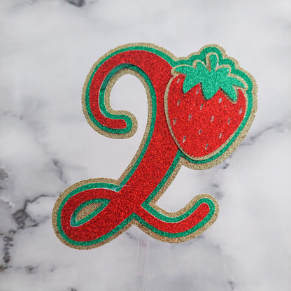 Strawberry Cake Topper Set