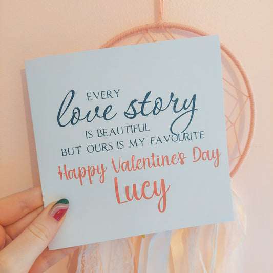 Love Story Valentine's Day Printed Card