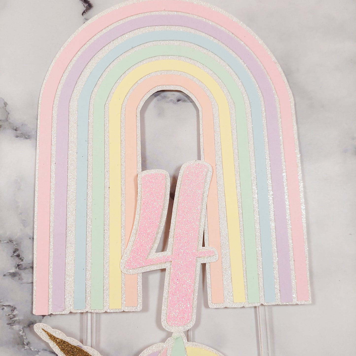 Unicorn Rainbow Cake Topper Set