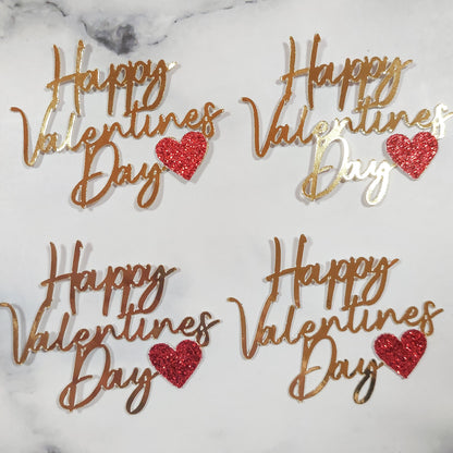 Happy Valentine's Day Card Cupcake Toppers