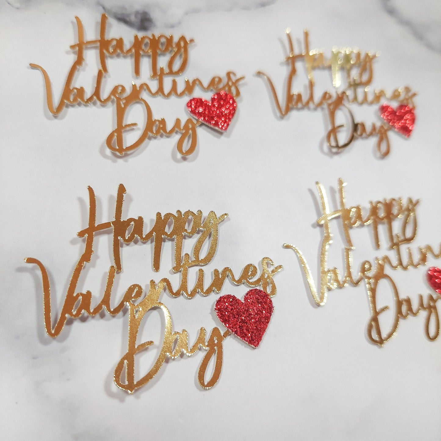 Happy Valentine's Day Card Cupcake Toppers