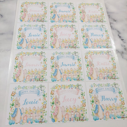 Personalised Easter Rabbit Sticker Sheet