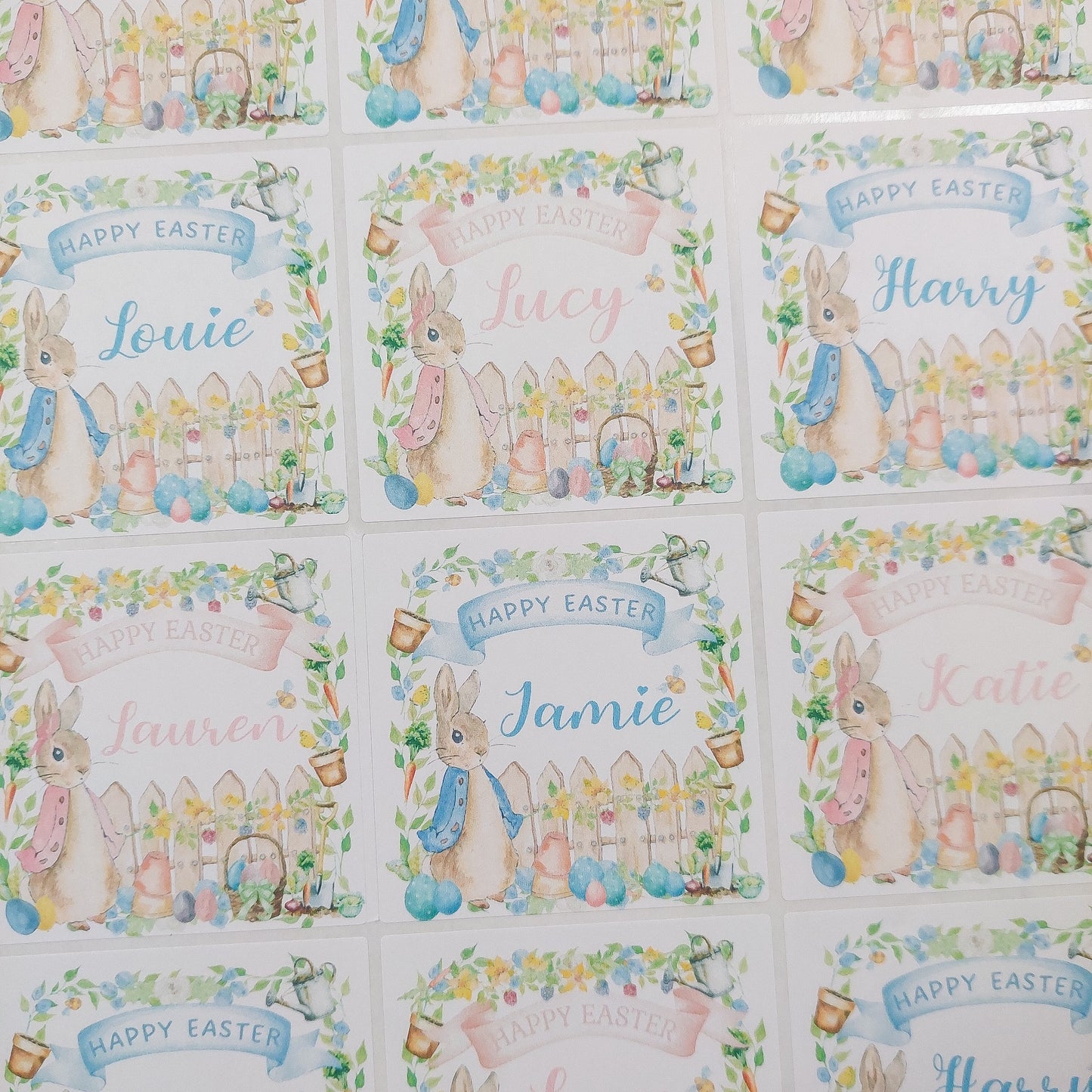 Personalised Easter Rabbit Sticker Sheet