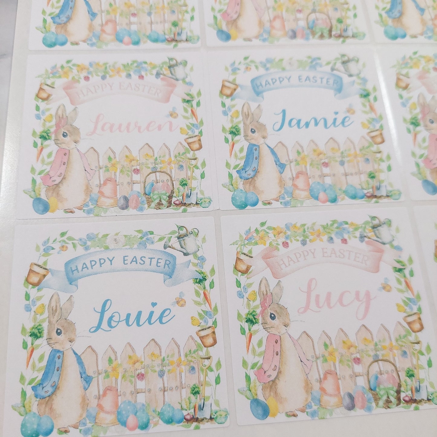 Personalised Easter Rabbit Sticker Sheet