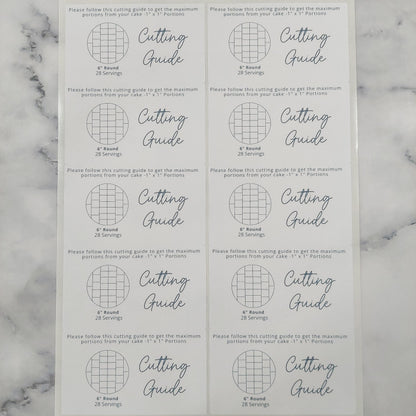 1"X1" Cake Cutting Guide Stickers - Round & Square