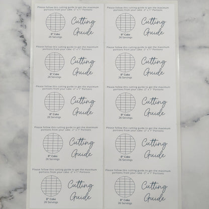 2"x1" Cake Cutting Guide Stickers - Round & Square