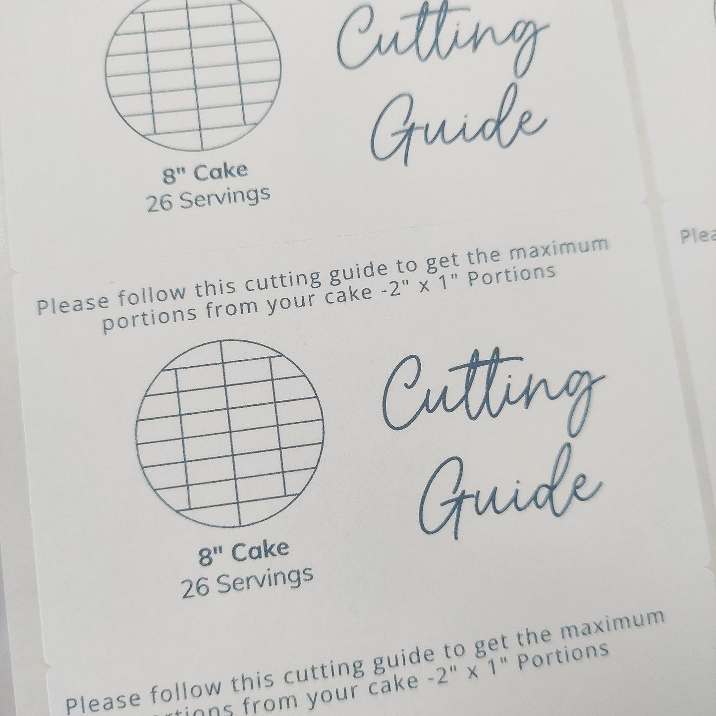 2"x1" Cake Cutting Guide Stickers - Round & Square