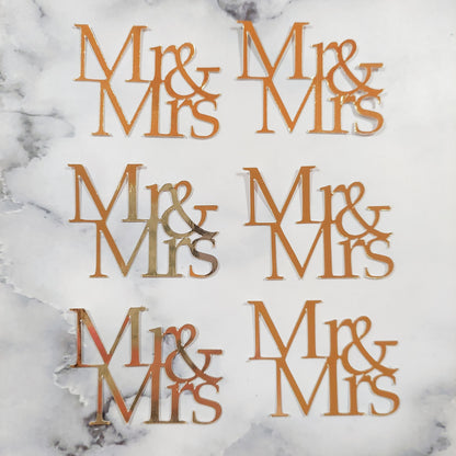 Mr & Mrs Glitter/Mirror Card Cupcake Toppers