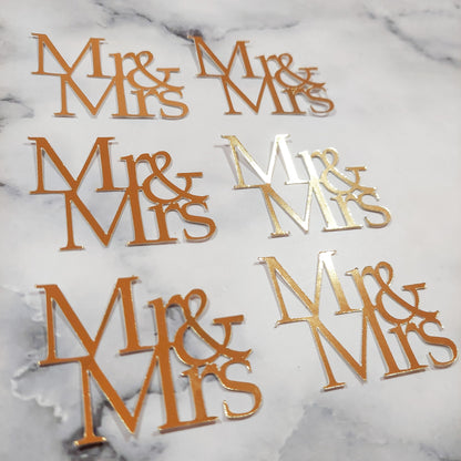 Mr & Mrs Glitter/Mirror Card Cupcake Toppers