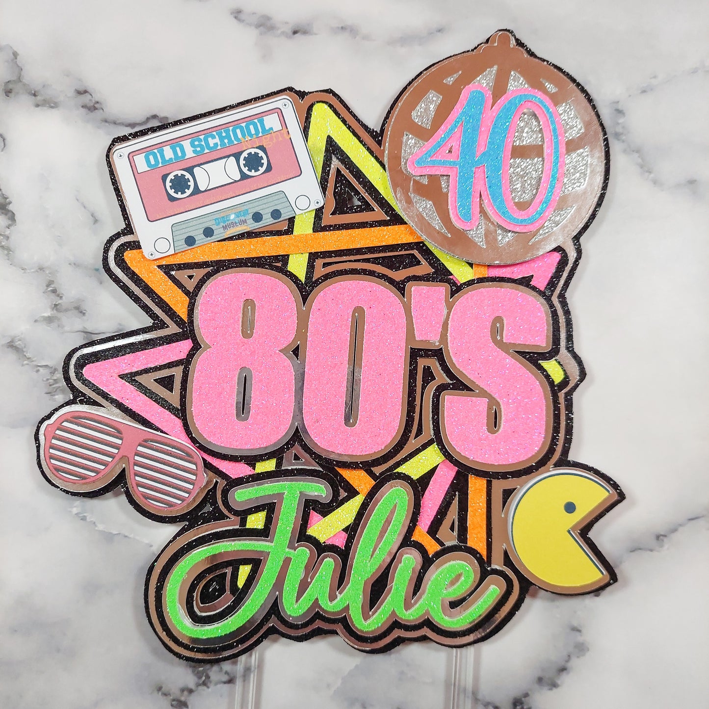 80s Card Cake Topper