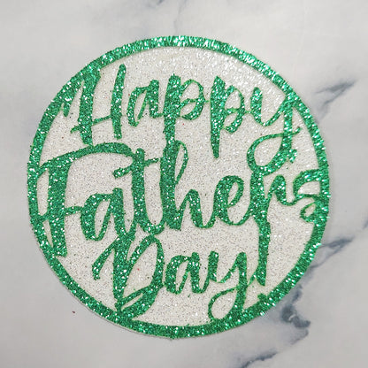 Happy Father's Day Glitter Card Cupcake Toppers