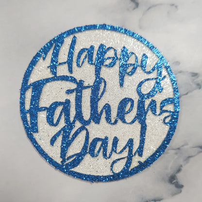 Happy Father's Day Glitter Card Cupcake Toppers