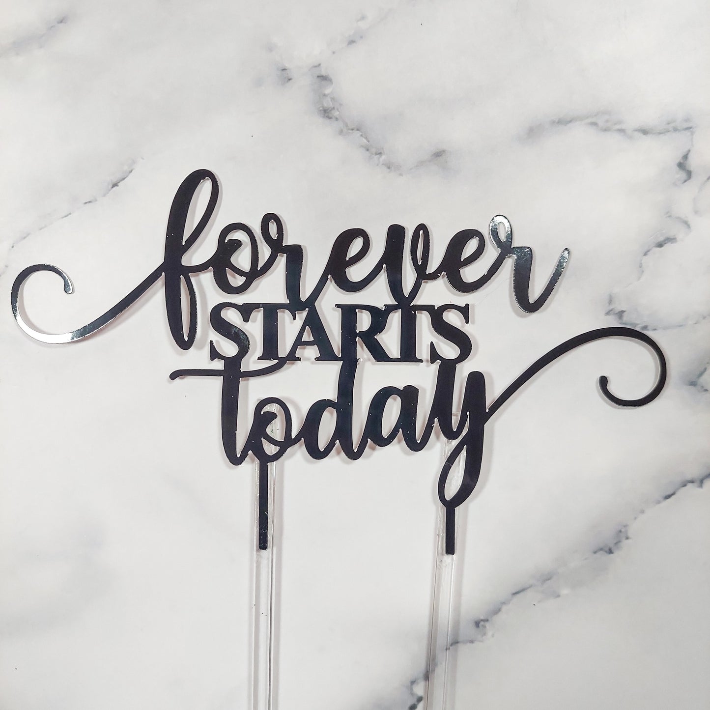 Sale: Forever Starts Today Mirror Card Cake Topper