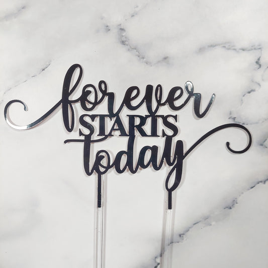 Forever Starts Today Card Cake Topper