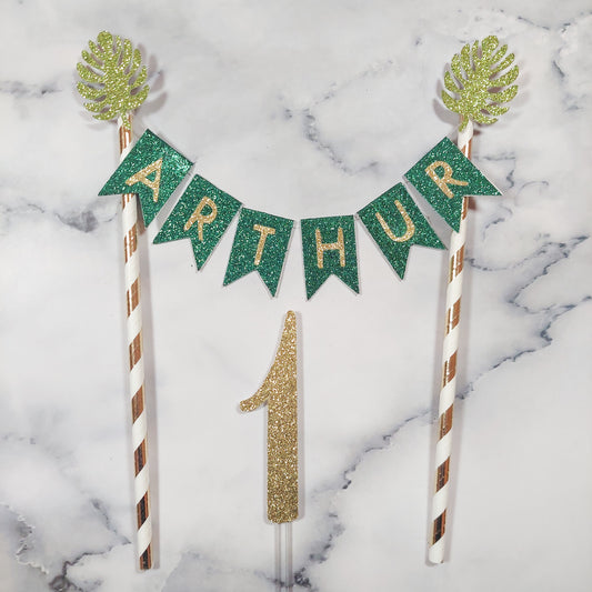 Jungle Banner Cake Topper & Number Topper