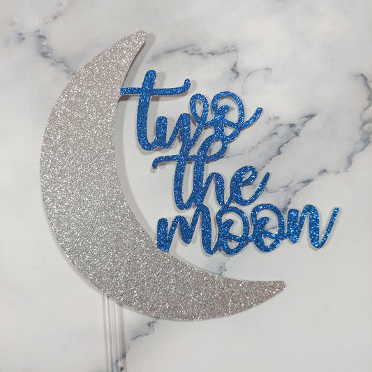 Sale: Two The Moon Glitter Card Cake Topper