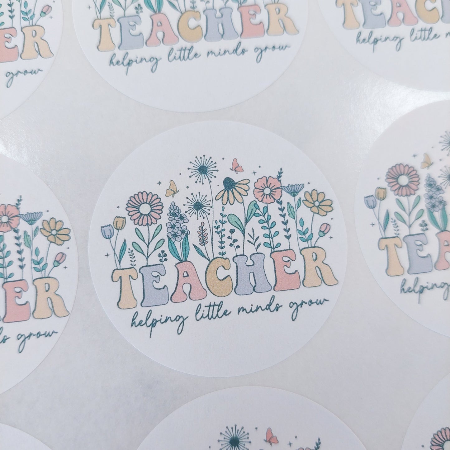 Teacher - helping little minds grow Stickers