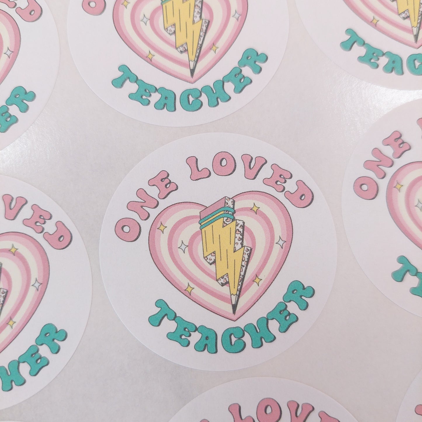 One Loved Teacher Stickers