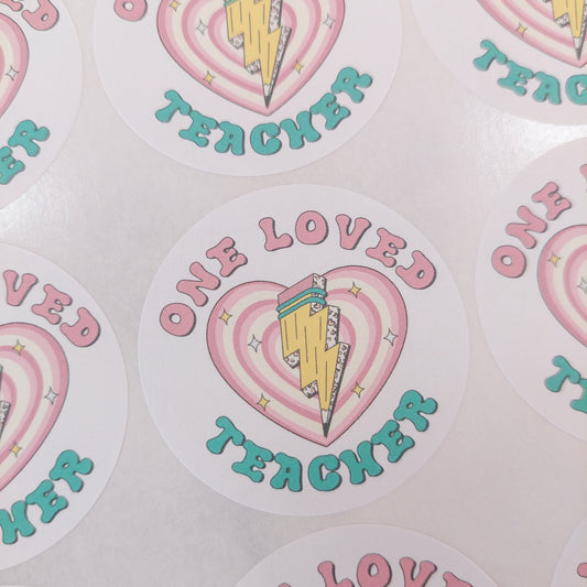 One Loved Teacher Stickers