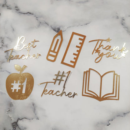 Teacher Mirror Card Cupcake Toppers