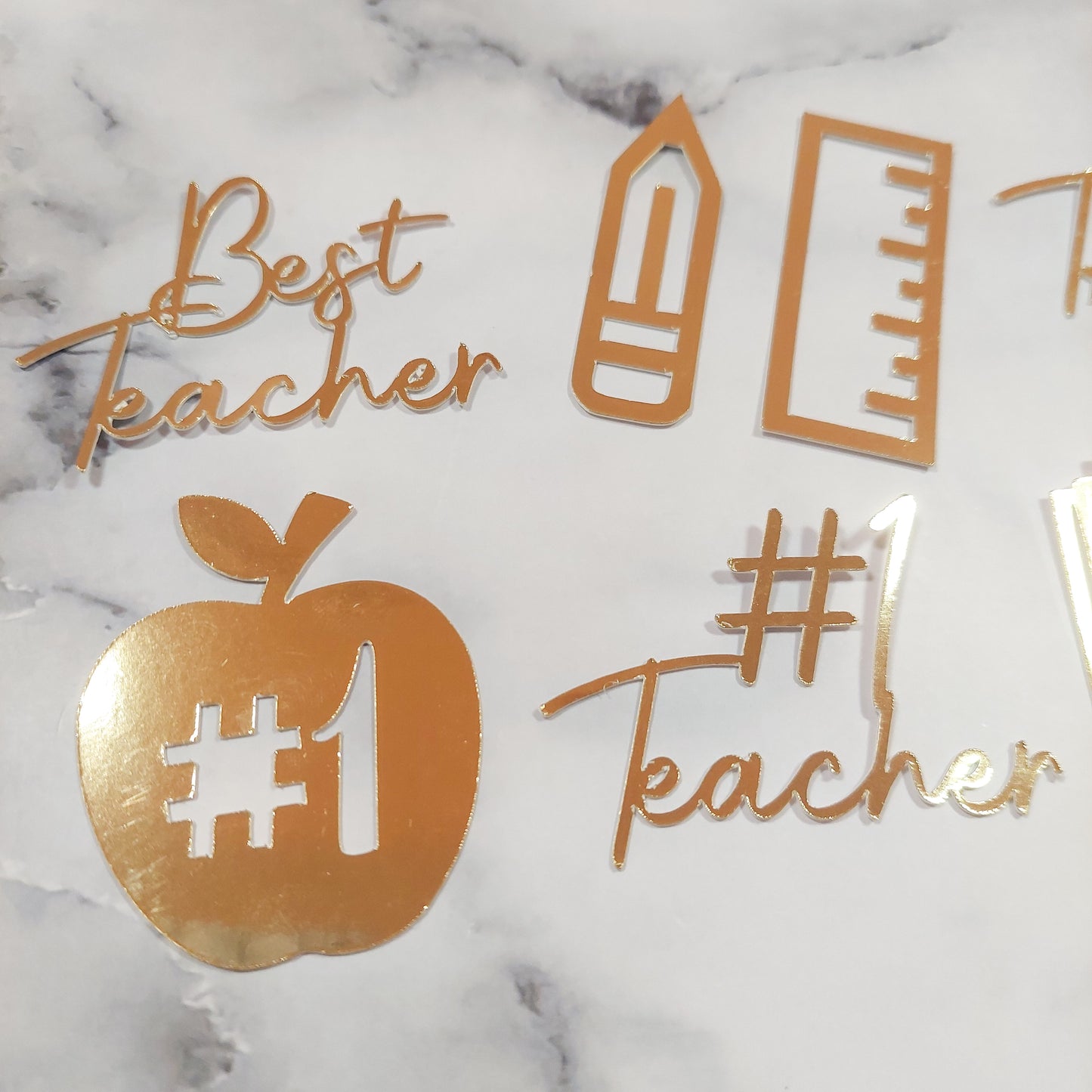 Teacher Mirror Card Cupcake Toppers