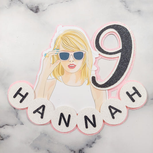 Taylor Swift Friendship Bracelet Card Cake Topper