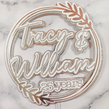 3D Layered Wreath Text Topper