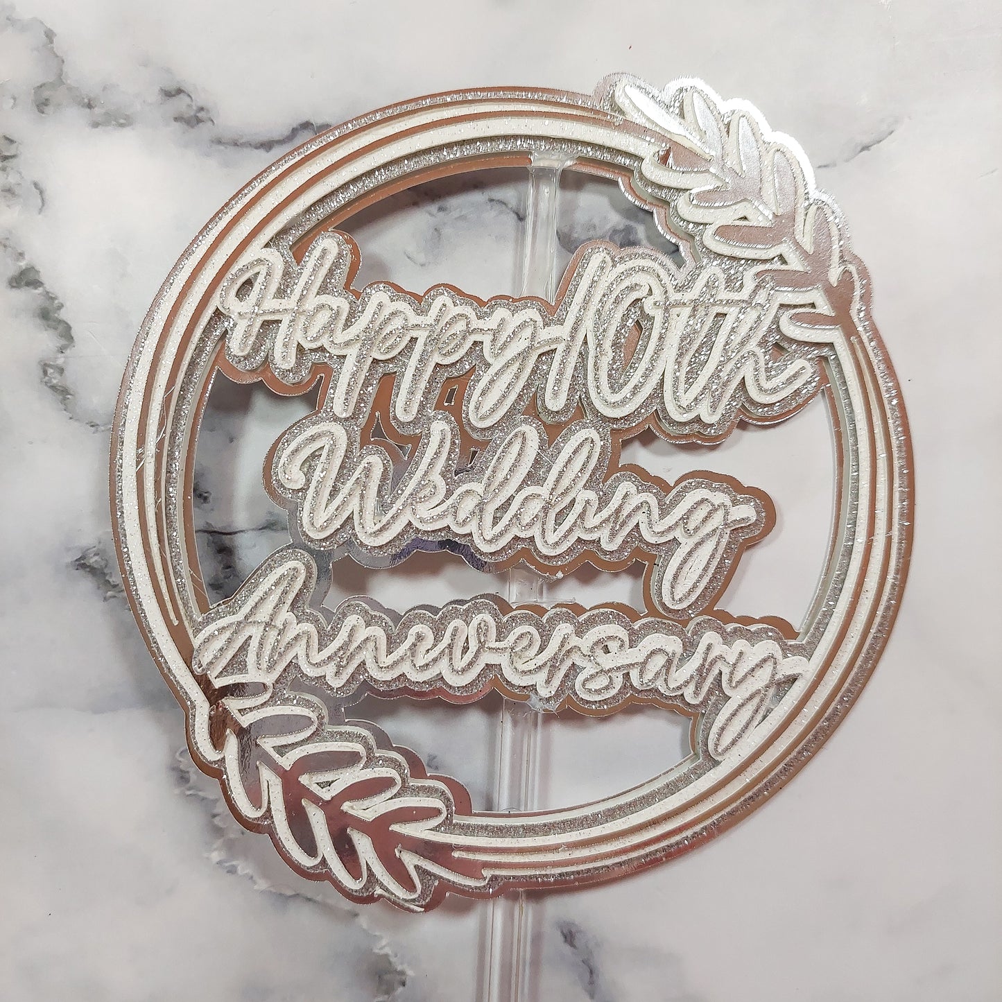 3D Layered Wreath Text Topper