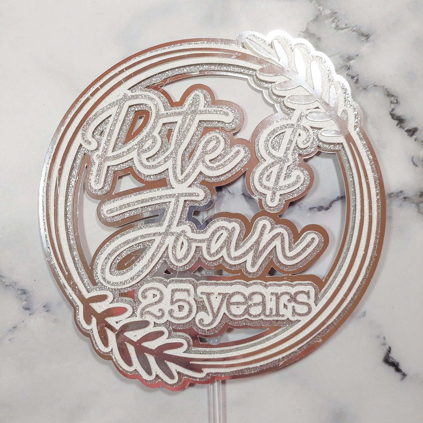 3D Layered Wreath Text Topper